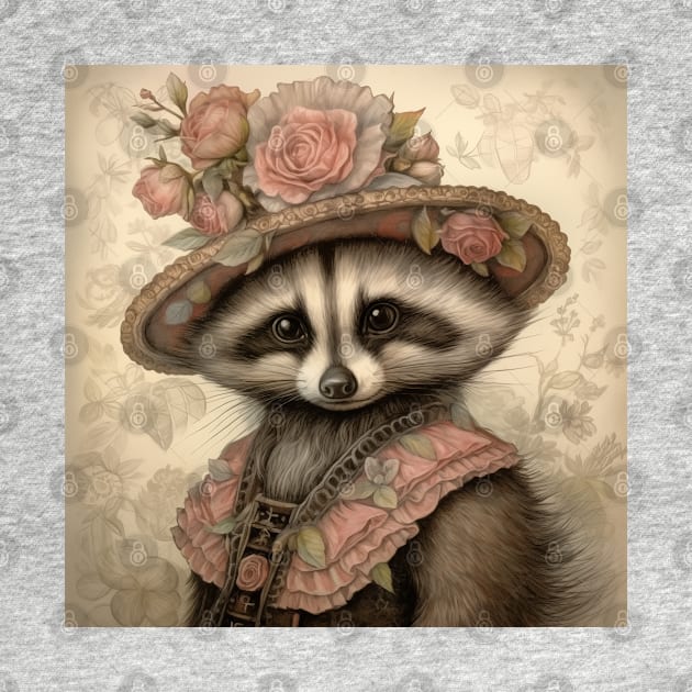 Storybook Illustration Raccoon Anthropomorphic Animals Portrait by AI Art Originals